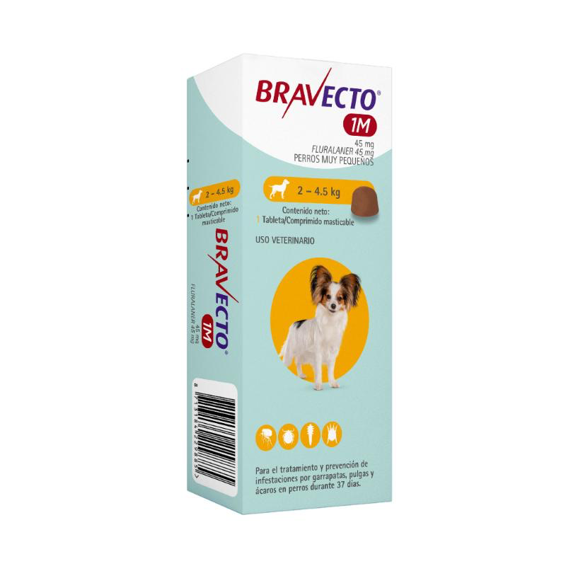 BRAVECTO 37 DIAS AMARILLO 2 - 4.5 KG ( 45mg )