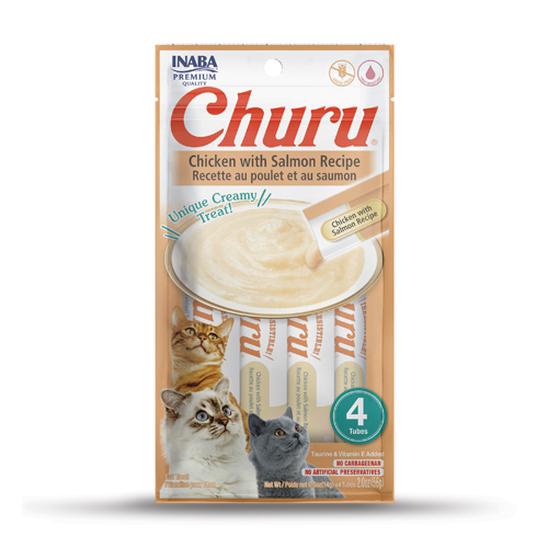 [USA667] CHURU CAT 4 PIEZAS - CHICKEN WITH SALMON - POLLO CON SALMON 56 GR