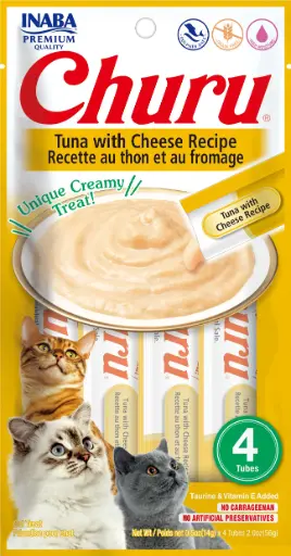 [USA663] CHURU CAT 4 PIEZAS - TUNA WITH CHEESE - ATUN Y QUESO 56 GR