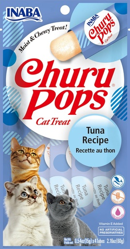 [USA711] CHURU POPS CAT SNACK 4 PIEZAS - TUNA - ATUN 60 GR