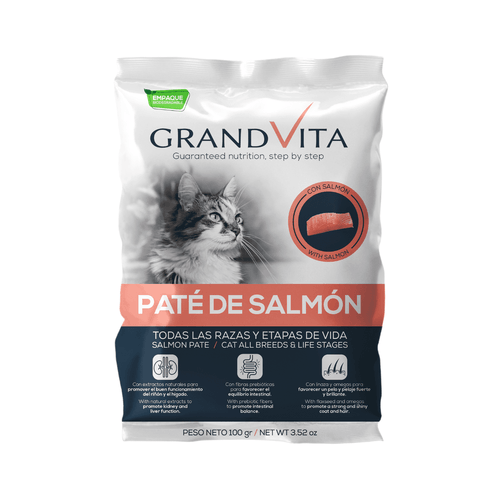 GRAND VITA PATÉ DE SALMÓN GATO 100 GRS