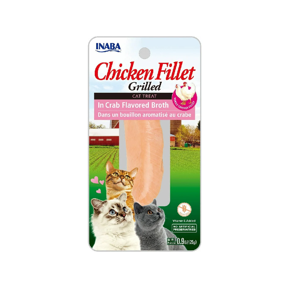 [USA551] INABA CAT SNACK CHICKEN FILLET GRILLED - IN CRAB FLAVORED BROTH - POLLO CANGREJO 15 GR