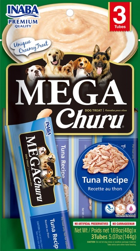 [USD623] INABA DOG SNACK MEGA CHURU 3 PZ - TUNA -ATUN * 144GR