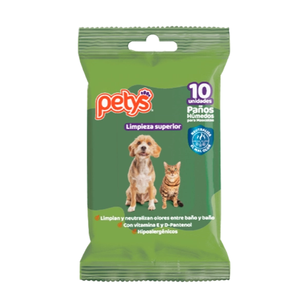 [C001665] PAÑOS HUMEDOS PETYS LIMPIEZA SUPERIOR * 10 UND