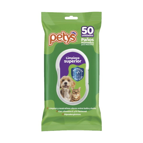 [C001667] PAÑOS HUMEDOS PETYS LIMPIEZA SUPERIOR * 50 UND