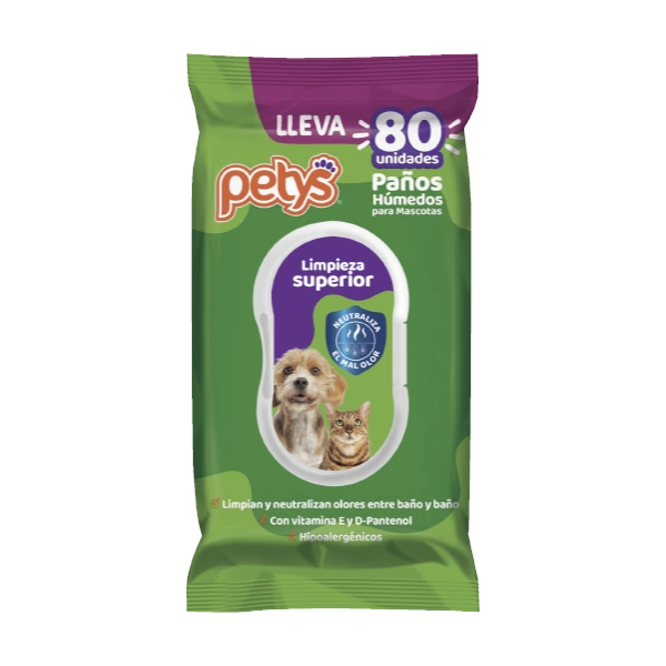 [C001669] PAÑOS HUMEDOS PETYS LIMPIEZA SUPERIOR * 80 UND