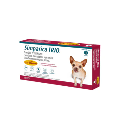 [C001989] SIMPARICA TRIO CAJA X 1 TAB. (1.25 - 2.5kg) DORADO
