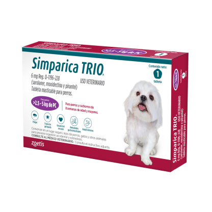 [C001995] SIMPARICA TRIO CAJA X 1 TAB. (2.5 - 5kg) MORADO