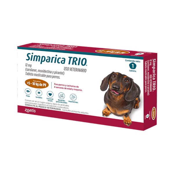 [C002009] SIMPARICA TRIO CAJA X 1 TAB. (5 - 10kg) MARRÓN