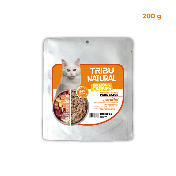 [C002162] TRIBU NATURAL DE SALMON Y CARNES PARA GATOS * 200 GR