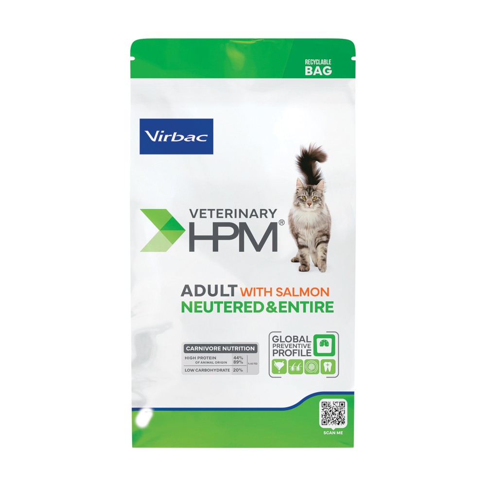 VIRBAC HPM Adult with Salmon Neutered & Entire Cat
