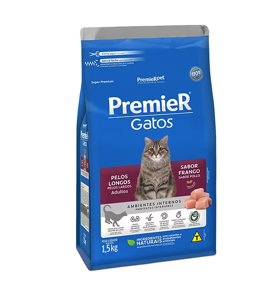 [C002587] AMBIENTES INTERNOS GATOS ADULTOS PELOS LARGOS POLLO (1.5 Kg)