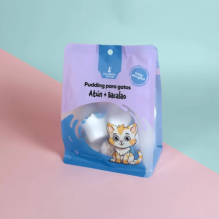 CALABAZA PUDDING GATOS ATUN Y BACALAO * 10 UND