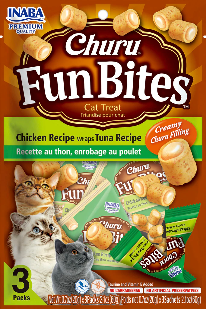 [USA741] CHURU CAT - FUN BITES CHICKEN RECIPE WRAPS * 3 PACKS (TUNA RECIPE)
