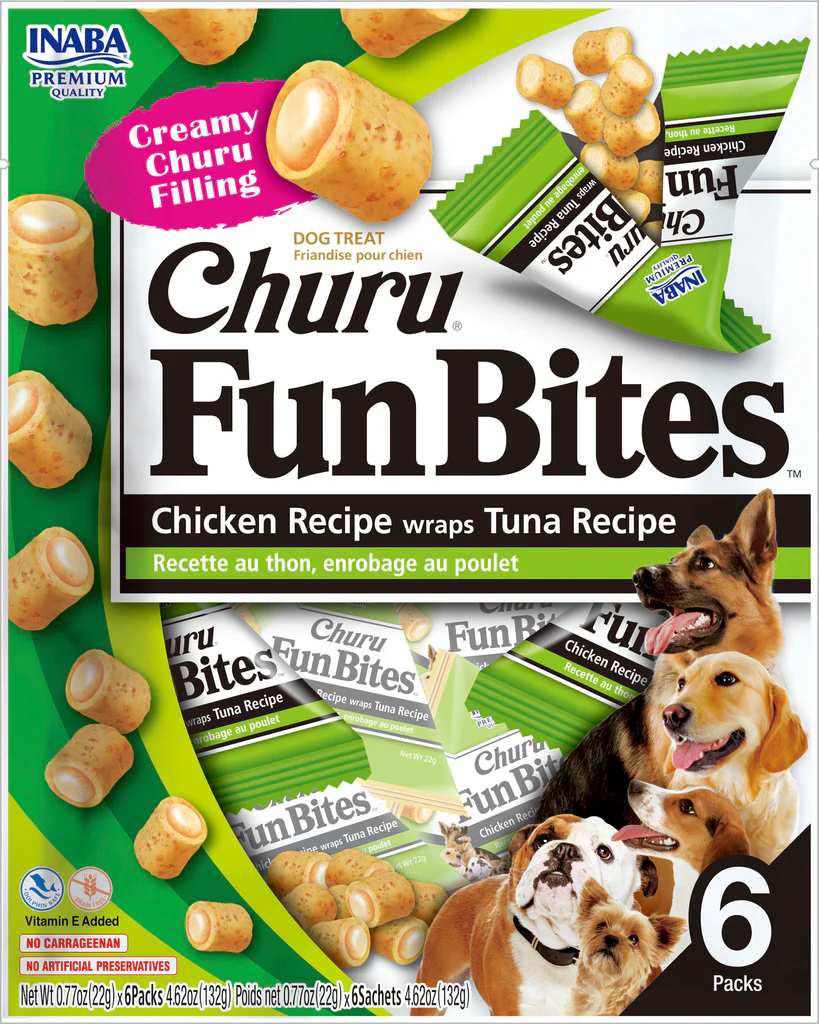 [USD742] CHURU DOG - FUN BITES CHICKEN RECIPE WRAPS * 6 PACKS (TUNA RECIPE)