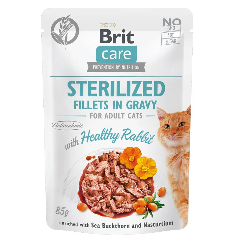 [1000061] BRIT CARE CAT FILLETS IN GRAVY * 85 GR (HEALTHY RABBIT)