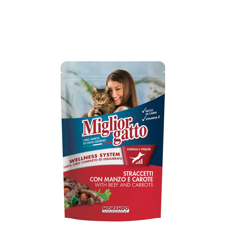 [14014] MIGLIORGATTO STRIPS * 100 GR (BEEF AND CARROTS)