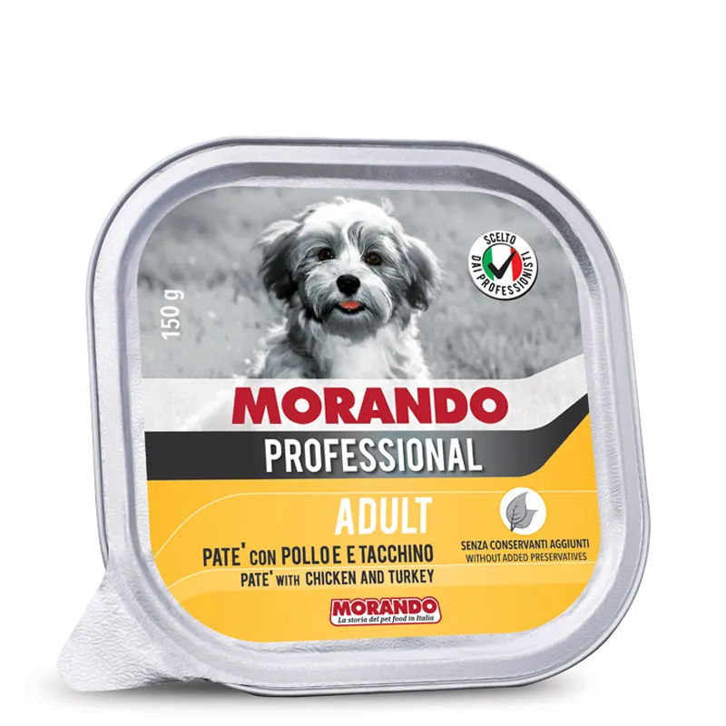 [33312] MORANDO PROFESSIONAL DOG PATE * 150 GR (CHICKEN AND TURKEY)