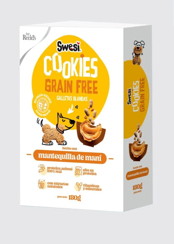 [PT115] SWESI GALLETAS GRAIN FREE MANTEQUILLA MANI PERROS * 180 GR
